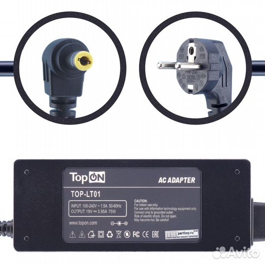 Блок питания TOP-LT01 для Toshiba 19V 3.95A 5.5x2
