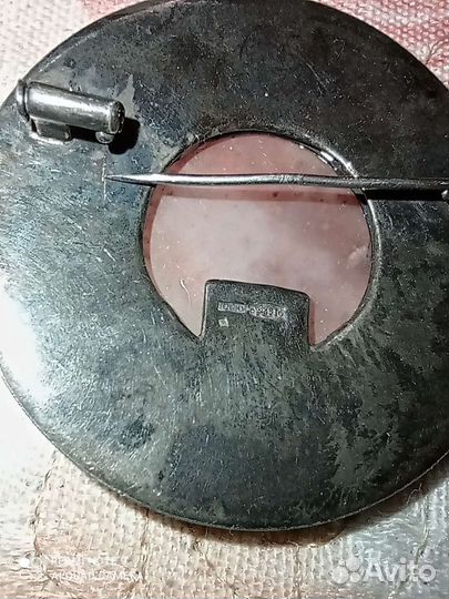 Винтажная брошь, СССР, серебро, сердолик