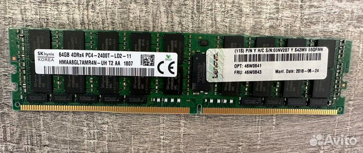 Серверная память 64GB DDR4 2400T hynix REG ECC