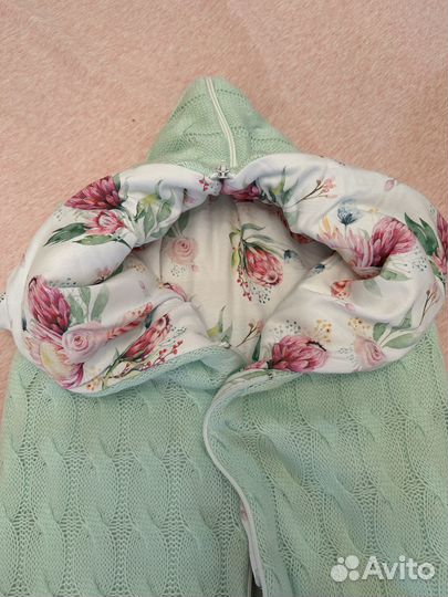 Конверт-одеяло на выписку лето + комбинезон