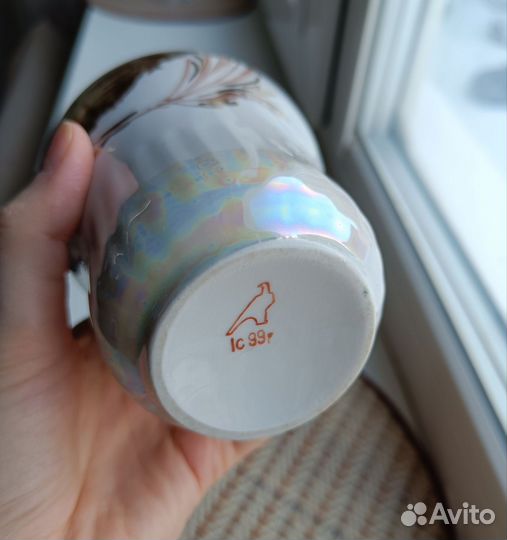 Фарфоровая винтажная ваза Дулево Пейзаж