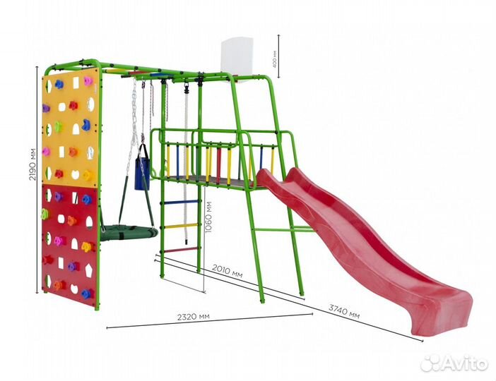 Детский спортивный комплекс уличный с горкой
