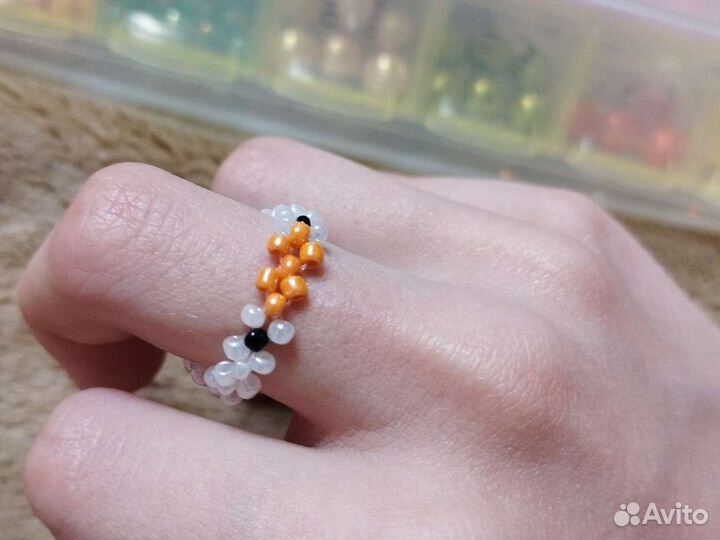 Колечко утя из бисера