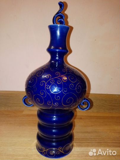 Графин синий фарфор,чайник,ваза,шкатулка,рюмкиСССР