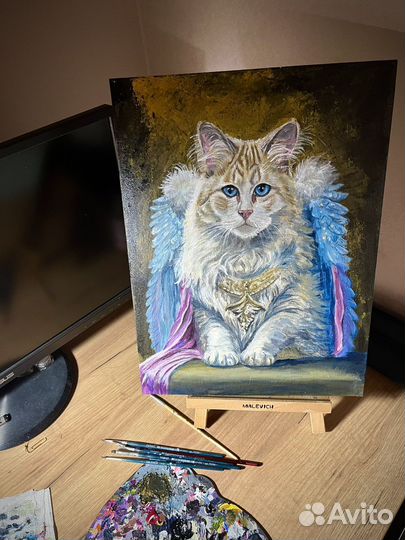 Картина акрилом на холсте Царский кот