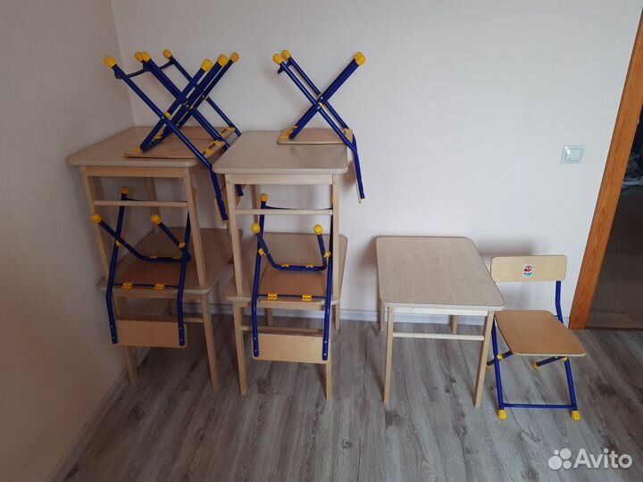 Детские столы и стулья 6 шт