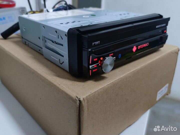 Магнитола 1-DIN CarAudio, выдвижной экран, 2/32г.б