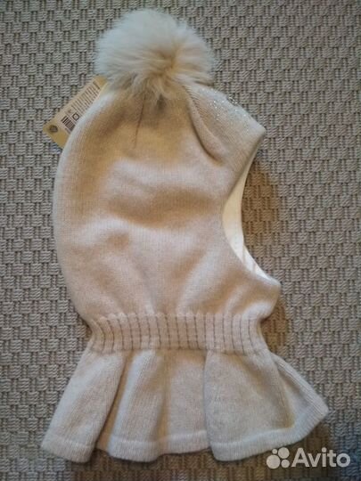 Новая зимняя шапка-шлем Николь, р-р 6 лет(52 см)