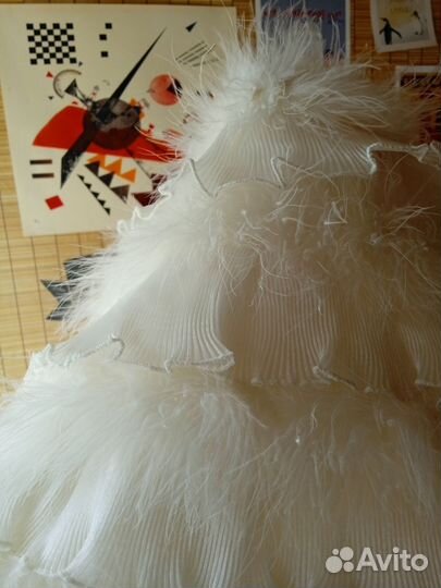 Свадебная накидка из лебяжьего пуха, цвет айвори