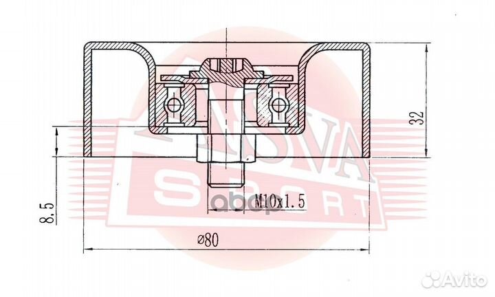 Ролик натяжной mtbp-022 asva