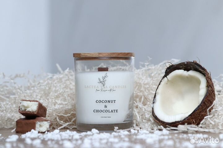 Свеча Кокос и Шоколад натуральная