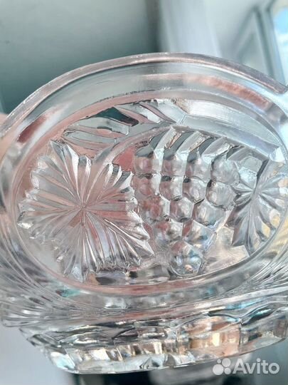Хрустальная ваза, салатник, ладья