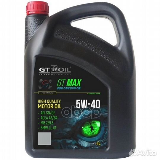 Масло моторное 5W40 GT OIL 4л синтетика GT Max