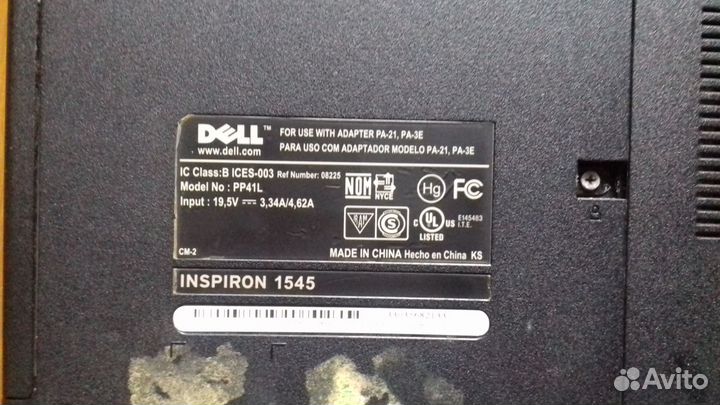 Ноутбук dell inspiron 1545