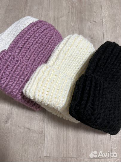 Шапка вязаная объемная зима