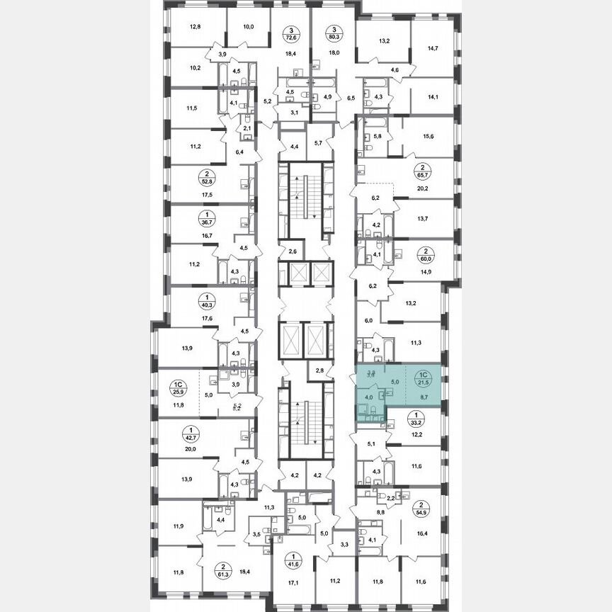Квартира-студия, 21,5 м², 4/20 эт.