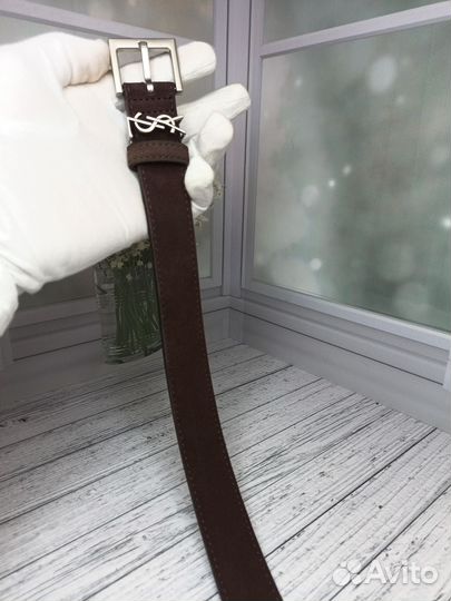 Ремень Ysl женский натуральная замша-кожа люкс