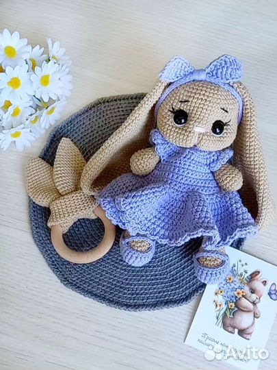 Набор Грызунок и Зайка вязаная игрушка (на заказ)