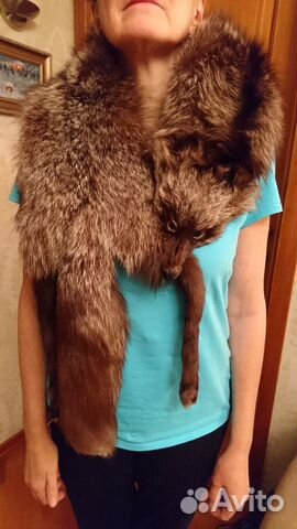 Меховой воротник из чернобурки