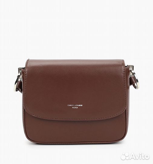Женская кожаная коричневая сумка David Jones