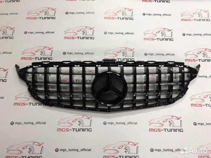 Решетка на Mercedes w205 в стиле GT 63 black + Amg