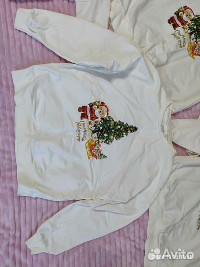 Свитшот, свитер новогодний, фэмили лук