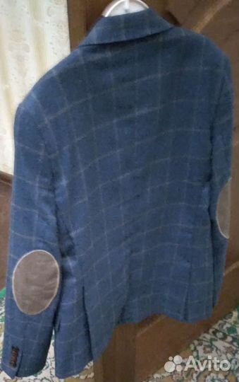 Детский стильный пиджак синий в клетку