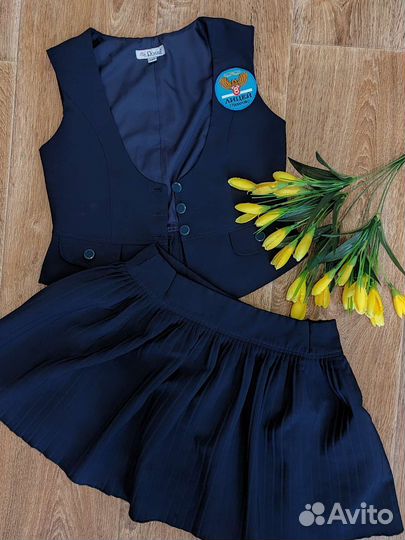 Школьная форма для девочки синяя 146