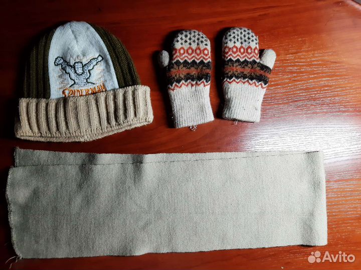 Шапки варежки шарфы на 1-3 года (зима-демисезон)