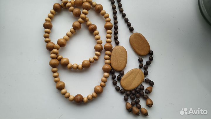 Бусы деревянные винтаж