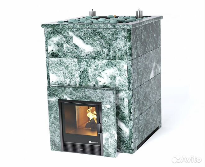 Печь для коммерческих бань Домна 80К в облицовке