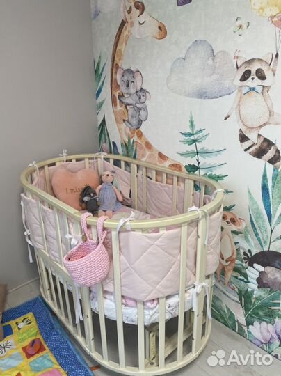 Кроватка трансформер с маятником 8в1