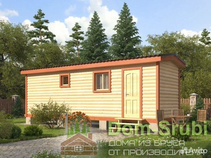 Кологрив. Мобильная баня из бруса бм-7 (2.30х8)