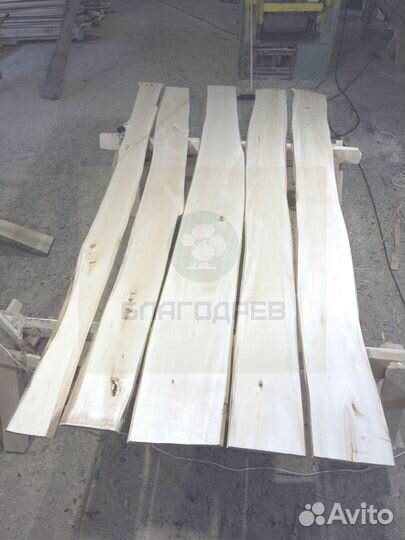 Необрезная доска липа 2 сорт 50 мм