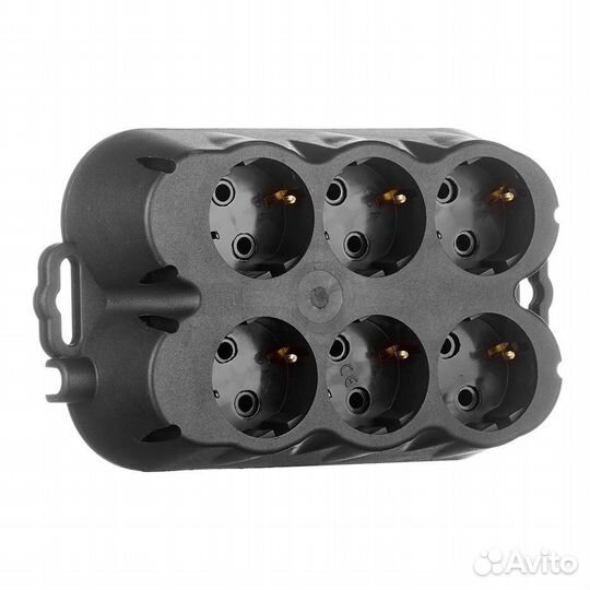 Розетка штепсельная каучуковая шестерная с заземле