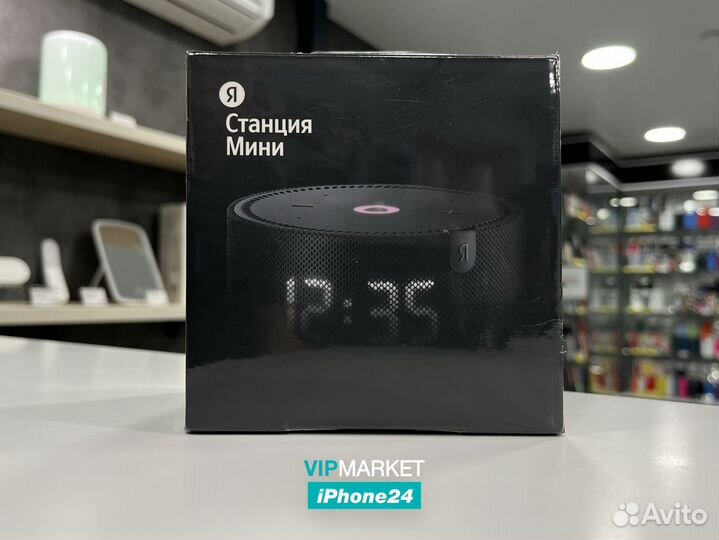 Яндекс.Станция Мини Плюс с часами, Черный оникс