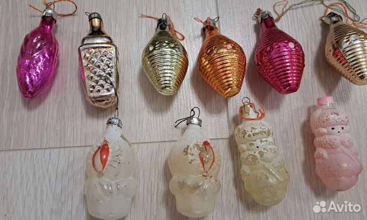 Елочные игрушки СССР стекло
