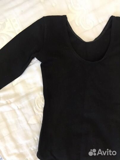 Гимнастический купальник 110 116 белые чешки 28