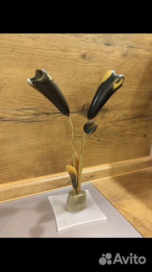 Ретро композиция. Тюльпаны из рогов СССР