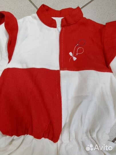 Платье детское красно/белое. Винтаж