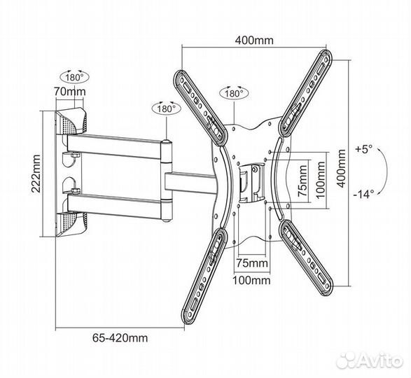 Кронштейн для LCD/LED тв 32