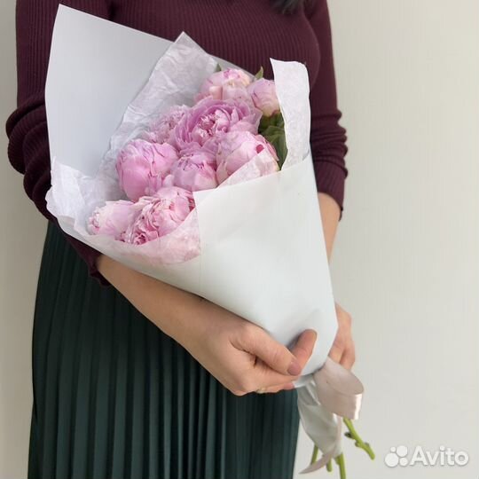 Пионы оптом. Букет пионов из 9 шт Голландия