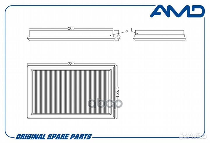Фильтр воздушный AMD.JFA89 AMD