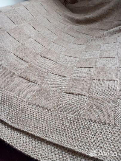 Шерстяной плед-покрывало ручной работы