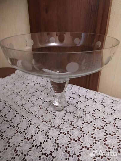 Ваза для фруктов 50-е хх века СССР. Стекло