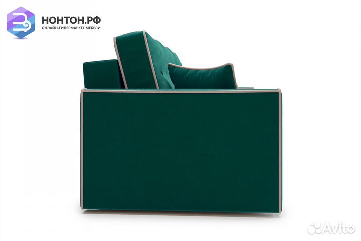 Диван еврокнижка Леон 3-х местный изумрудный