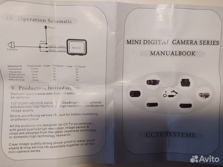 BNC RCA видеокамера