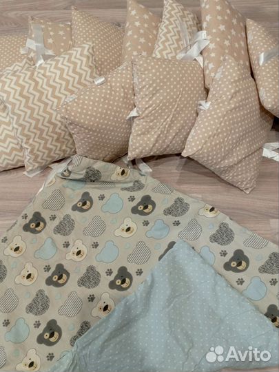 Бортики, одеяло, подушка