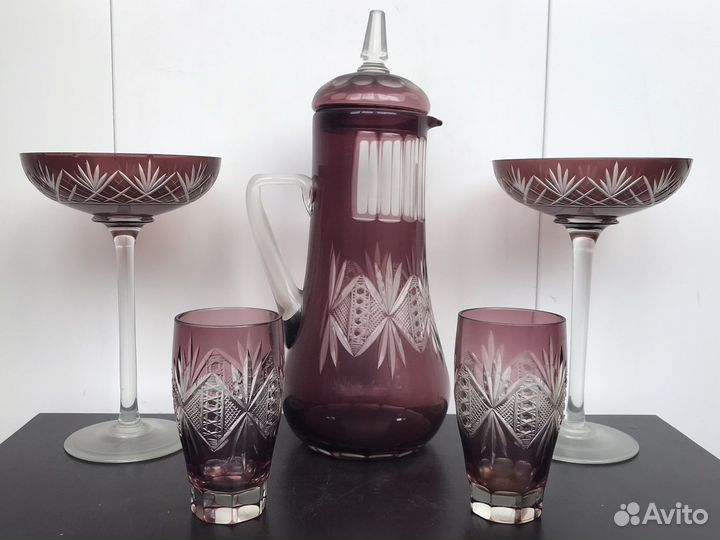 Коллекционная посуда из марганцевого стекла -СССР