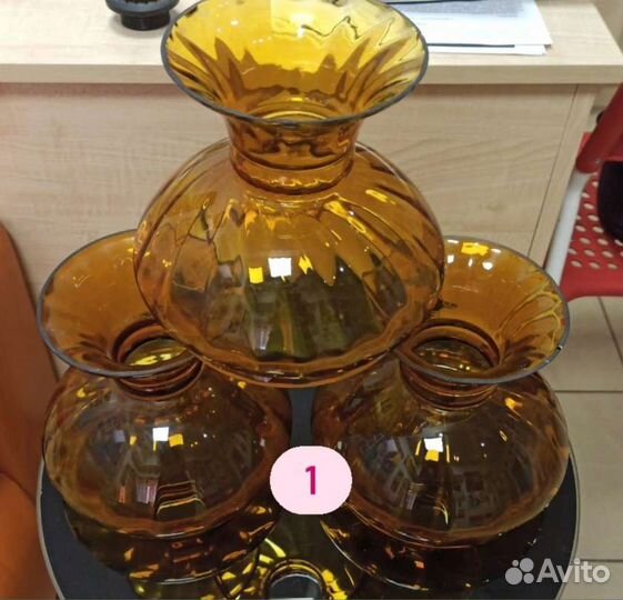 Винтажный плафон СССР керосинка медовое стекло зик
